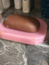 OKA双层厚塑料沥水盒卫浴香皂盒创意手工皂盒 浪漫粉 实拍图