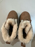 百丽（Belle）厚底保暖羊毛雪地靴女靴舒适加绒牛皮休闲短靴棉鞋D1X1DDD4 棕色-雾面皮 35 (225mm) 实拍图
