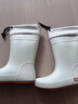 SooGree防水束口雨鞋防滑软底耐磨水鞋时尚女款防暴雨胶鞋套中高筒雨靴 米白 36 实拍图