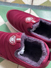 红青百年休闲鞋男冬款加绒棉鞋一脚蹬中老年软底防滑健步鞋男女旅游户外鞋 红色(女款) 36 实拍图