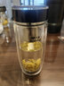 万象（WANXIANG） 双层玻璃杯男带过滤泡茶杯子便携式泡茶杯水杯商务车载杯办公 【350毫升】海蓝色 实拍图