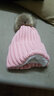 帽子女冬季韩版毛线帽仿貉子毛球冬天加绒加厚保暖学生护耳套头针织帽冬帽可爱 浅粉色 通码 实拍图