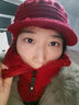 谦饰祥 帽子女中老年冬季休闲加厚毛线帽加绒保暖围巾妈妈帽连体针织帽 酒红 55-61有弹性 实拍图