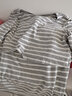 米度丽哺乳衣外出哺乳上衣春秋时尚喂奶衣服女条纹打底衫春季辣妈款 春秋款-灰底白条 M码（建议80-110斤左右） 实拍图