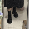 他她（TATA）明星同款软糖靴厚底弹力靴加绒瘦瘦靴女短靴冬CFK01DZ4 黑色（绒里） 39 实拍图