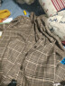 COCOBELLA复古色织条纹长袖衬衫女休闲对格工艺格子衬衣SR96 卡其格 XL 实拍图