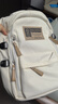 回力高颜值书包男女大容量初中生高中大学生双肩包减负轻便电脑背包潮 休闲白色【带冲天鸭挂件】 实拍图