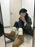 UBZ 防水雪地靴女2024冬季新款短筒加绒加厚保暖防滑一脚蹬东北棉鞋 奶茶色 40 实拍图