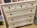 歪脖树 实木斗柜卧室斗柜现代简约斗橱客厅抽屉式收纳柜子储物斗柜 加高款-六斗象牙白丨圆木把 实拍图