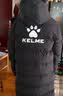卡尔美（KELME）长款运动棉服男冬季连帽过膝保暖生活训练外套风衣 黑色 M  实拍图