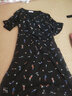 莎妮朵罗大码女装夏装胖妹妹胖人显瘦款遮肚子碎花雪纺新款连衣裙14986 黑色 6XL 建议190-210斤穿着 实拍图
