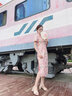 ZHR凉鞋女夏季新品仙女风粗跟一字带方头女鞋不规则交叉绊带高跟鞋子 杏色（纯色款） 36 实拍图
