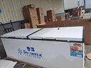 雪花家用冰柜减霜小型铜管保险冰柜商用大容量冷冻冷藏两用卧式单温双温冷冻冰箱大冰柜 烟青灰196 一级能效/十年联保/升级减霜 92L 实拍图
