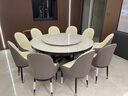 琛舍高端实木岩板餐桌椅组合现代简约意式大理石圆桌带转盘家用饭桌 中花白【加厚大理石】 1.6米 一桌十椅【带转盘】 实拍图