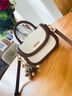 高级感轻奢真皮包包女2025新款斜挎包小巧轻奢手提包小众马鞍包 米白拼咖【高档通勤实用】 实拍图