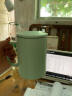 无泥（WUNI） ins北欧莫兰迪马克杯子带盖勺简约哑光撞色陶瓷创意奶茶家用水杯 抹茶绿-宝马杯 配盖勺 晒单实拍图