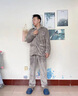 雅鹿睡衣男秋冬加厚加绒法兰绒套装珊瑚绒家居服开衫拉链大码保暖冬装 NSQZM-25507浅灰 XL 建议【120-140斤】 实拍图