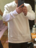 罗蒙（ROMON）260g重磅长袖t恤 男纯棉厚实宽松纯色白色春秋卫衣日系圆领打底衫 白色 XL（165-190斤） 晒单实拍图