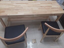 正木枫 【顺丰速发】实木双人书桌简约工作台家用电脑桌写字桌学习桌子 原木色【双人桌】+牛角椅*2 160*60*75cm 实拍图