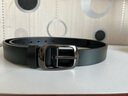 宸劲佰（CHENJINGBAI）女士皮带潮真皮牛皮女式真皮韩腰带装饰百搭加宽针扣二层牛皮结实 黑色 110cm 实拍图