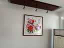 画中画花开富贵客厅装饰画纯手绘国画餐厅玄关茶室实木边框牡丹壁画挂画 花开富贵（方形）-s160 实木外框-62*62 实拍图