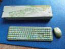摩天手(Mofii)666 无线键盘鼠标套装 超薄圆形可爱 家用办公无线打字 少女心笔记本外接键盘 绿色混彩 实拍图