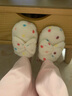 悦萌 彩点蝴蝶结棉拖鞋 女士可爱冬季保暖棉拖居家防滑室内地板毛拖鞋 米白色 40-41(适合39-40) 实拍图