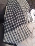 撞青春仿羊毛绒围巾女秋冬季保暖时尚披肩围脖韩版小清新女生节日礼物 千鸟格-藏青色 180*70cm 实拍图