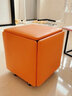 瑾梧魔方凳子家用换鞋凳组合可叠放沙发小矮凳客厅茶几多功能收纳板凳 【加厚乳胶坐垫】科技布-橘红色 35*35*35CM（适合茶几） 实拍图