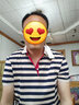 莱北 男士短袖t恤夏装纯棉小衫翻领男装反领体恤休闲有领带领条纹POLO领上衣服潮 DQC1715蓝条 XXL/180【135-150斤】 实拍图