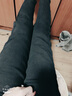 自由探戈2025秋冬牛仔裤女九分高腰韩版显瘦保暖小脚长裤加绒加厚 黑色(黑绒长裤) 26(80-90斤) 实拍图