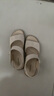 奥康官方女鞋 妈妈鞋夏季新款牛皮百搭舒适平底一字带凉鞋女 米色1224821025 37 实拍图