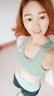 坚乐 瑜伽服女套装夏季速干衣网红运动健身房专业显瘦跑步服高腰长裤 绿色五件套 M 实拍图