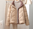 雅鹿2026新款轻薄羽绒服女舒适大码简约百搭短款立领潮流宽松女士外套 卡其色 L 推荐120-140斤 实拍图