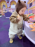 迷你巴拉（minibala）【抗静电】婴幼儿毛绒外出连体衣摇粒绒可外穿宝宝衣服2025秋新款 芝麻熊熊 【抗静电 更自在】 80cm 实拍图