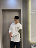 费洛仕春秋季新款装男士长袖t恤韩版青年潮上衣打底卫衣男装加绒保暖服 1152白色(不加绒) 3XL (145-160) 实拍图