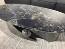 卡尔适意式极简茶几小户型新款现代客厅轻奢天然微晶石椭圆边几组合2407 【微晶石】茶几 【防刮耐热】不锈钢脚 实拍图