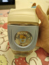 乐扣乐扣（LOCK&LOCK）手持玻璃咖啡杯 秋冬吸管杯 简约便携可爱牛奶杯 天空蓝小猫350ML 实拍图