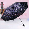 创意三折晴雨两用雨伞女  学生男士潮流小黑胶防晒遮阳伞 小清新户外便携折叠太阳伞 紫色樱花 实拍图