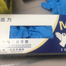 迅力一次性手套丁腈加厚胶皮洗碗家务防水防油食品工业餐饮丁晴手套 丁腈蓝色/加厚耐用【50只】 M（中号） 实拍图