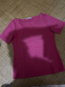 班尼路秋季女士T恤休闲简约纯色一字领上衣短袖范内搭女生打底衫 69R 紫酒红 S 实拍图