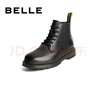 百丽（Belle）复古粗跟马丁靴男休闲工装风机车短靴加绒92267DD0 黑色(6孔) 40 (250mm) 实拍图