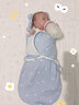 艾茵美（oinme）初生婴儿睡袋防惊跳包被纯棉用品新生儿包单宝宝襁褓秋冬抱被 雾蓝海岛双层(0-3个月) 实拍图