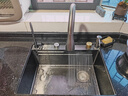 JOMOW九牧王洗菜盆5MM厚瀑布飞雨厨房水槽大单槽304不锈钢洗菜池 60*45cm纳米黑(飞雨瀑布) 抽拉飞雨套餐+台控下水+洗杯器+净水龙头 实拍图