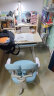 京东京造 儿童学习桌椅 实木学习桌 儿童书桌椅套装 写字桌90cm小户型蓝 实拍图