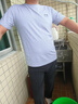 风尚锦绣纯棉短袖t恤男夏季青年汗衫男士纯色半袖圆领夏天宽松休闲短上衣 灰色+白色 XL -建议125斤-140斤 实拍图