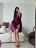 绫天生丝滑「幽雅」性感蕾丝纯欲轻熟凉感睡衣女修身睡袍夏 Black黑色-「幽」蕾丝拼接睡裙 L 「168cm~178cm」 实拍图
