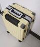 掌金者行李箱大容量铝框拉杆箱登机密码箱结实耐用加厚硬箱旅行箱皮箱子 奶黄色【充电接口+箱套贴纸】 26英寸 【大学生住宿可坐人】 实拍图