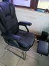 双木马 加厚可躺老板椅电脑椅家用办公椅子麻将椅会议椅靠背椅弓形座椅 皮艺-黑色 升级可躺款（带搁脚+无腰枕） 实拍图