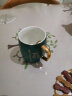 贝瑟斯马克杯带盖咖啡杯陶瓷喝水杯子男茶杯情侣杯早餐杯圣诞礼物黑色 实拍图